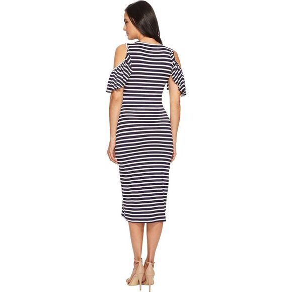 RACHEL PALLY  Cosmos Midi Dress  Navy/White Stripe Size Large - Picture 2 of 8